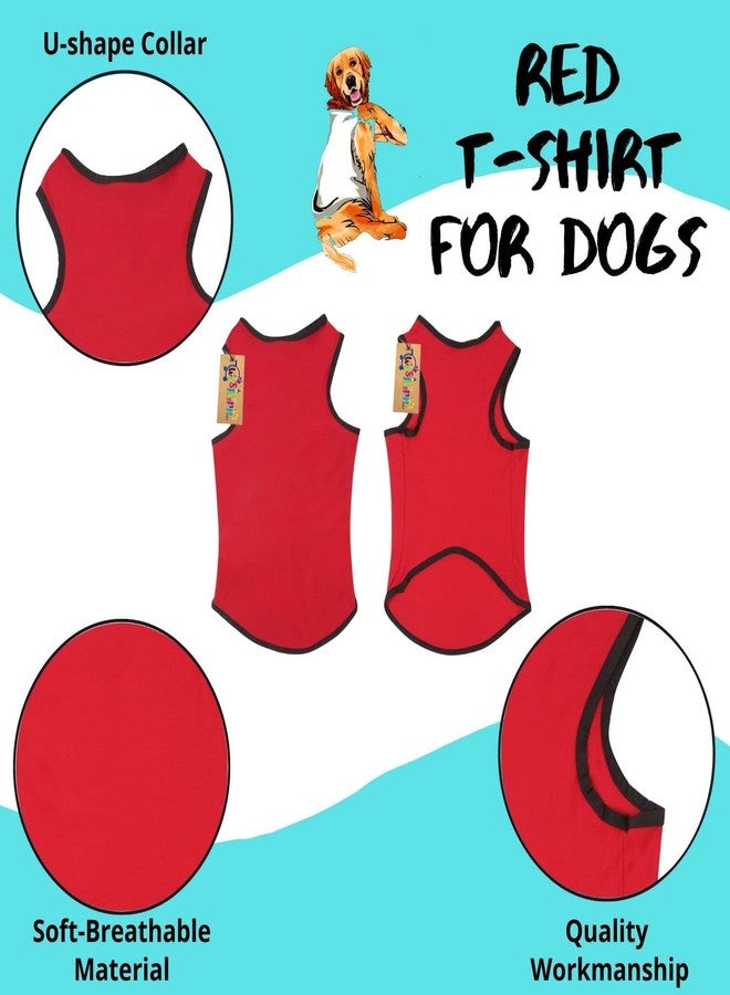 Western Era Set of 2 Dog T-Shirt with Lint Roller (Combo),Comfort Cotton Dog T-Shirt, Sleeveless Vest for Dog Clothes, (Black + Red, XXXL -30 inch) - Image 4